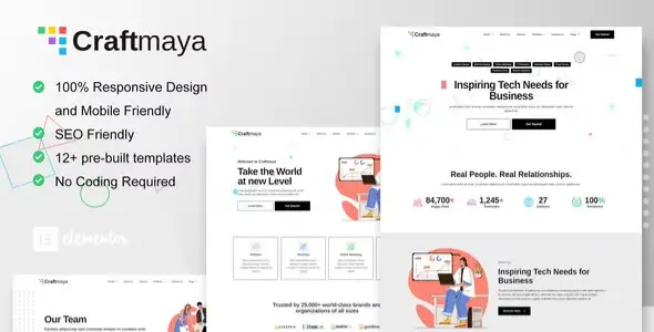 CraftMaya – IT Solutions & Services Company Elementor Template Kit