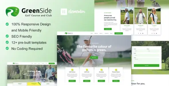 Greenside – Golf Club & Academy Elementor Template Kit
