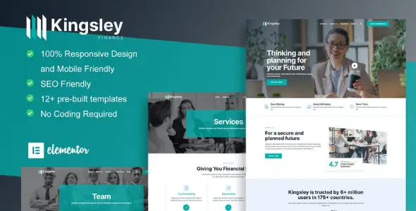 Kingsley – Finance & Investment Elementor Template Kit